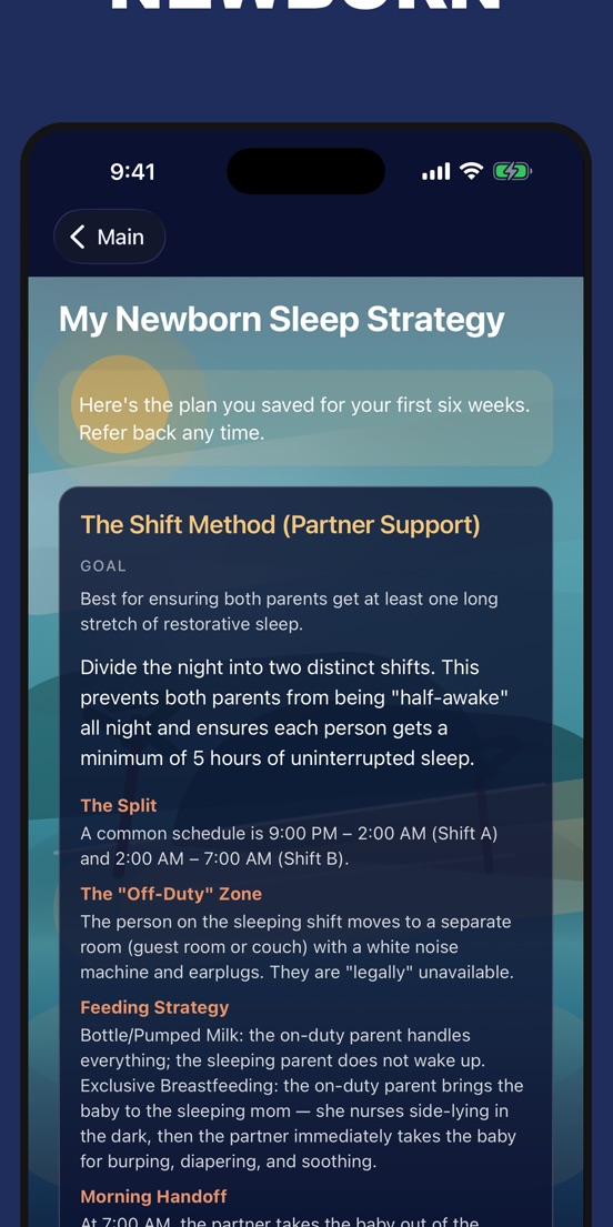 Personalized newborn sleep strategy